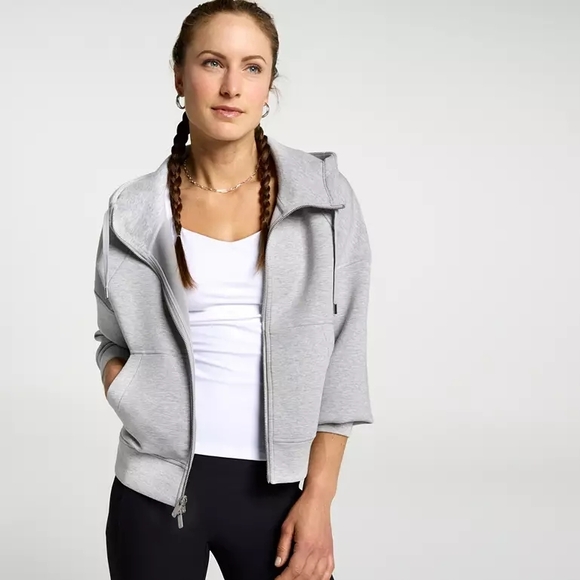 CALIA by Carrie Underwood Tops - NWT- CALIA Soft Scuba Full Zip Hoodie Light Heather Grey Size Small